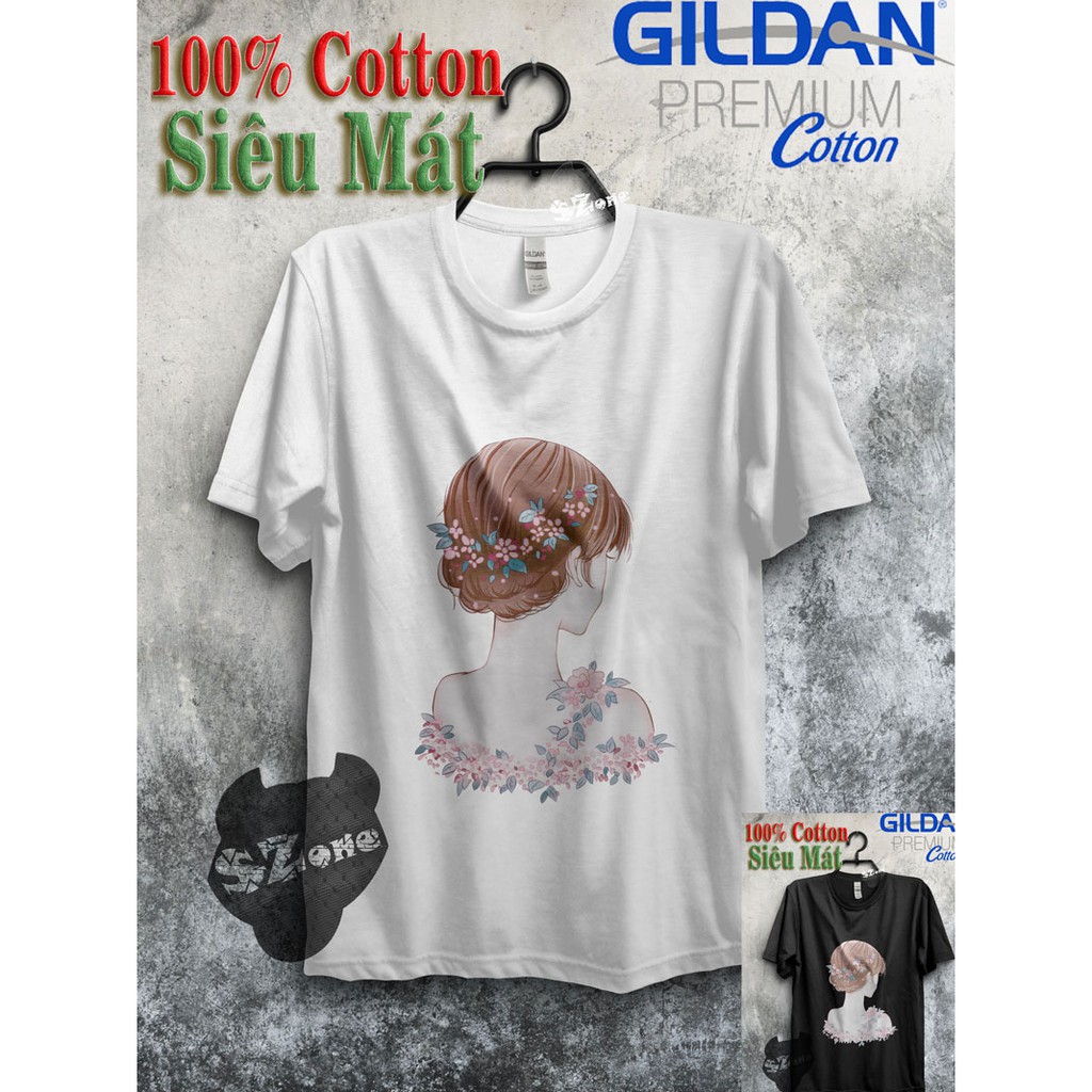 Áo Phông Nữ Cotton 100% In Hình 3D Cao Cấp Phong Cách - Áo Thun Gildan Nam Nữ Unisex Ngắn Tay Chất Mát Mùa Hè Szone PF49