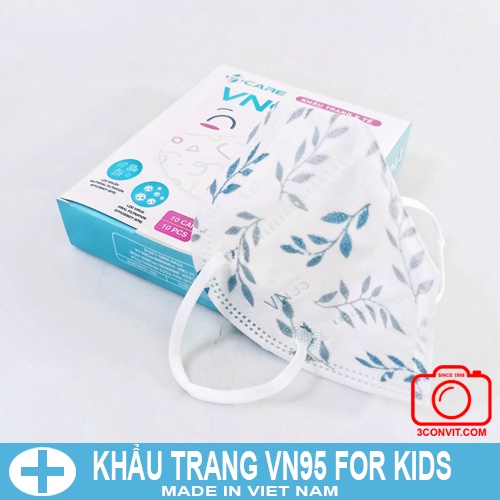 Hộp 10 chiếc khẩu trang trẻ em 3D VN95 for KIDS