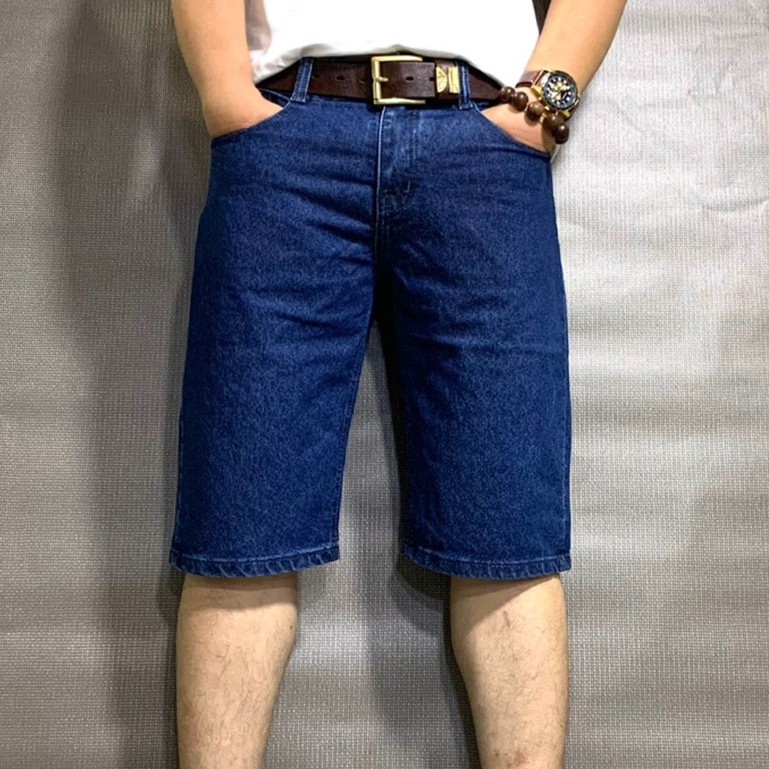 Quần Short Jean Nam Ống Đứng Andromeda Vải Jean Giày Không Bay Màu