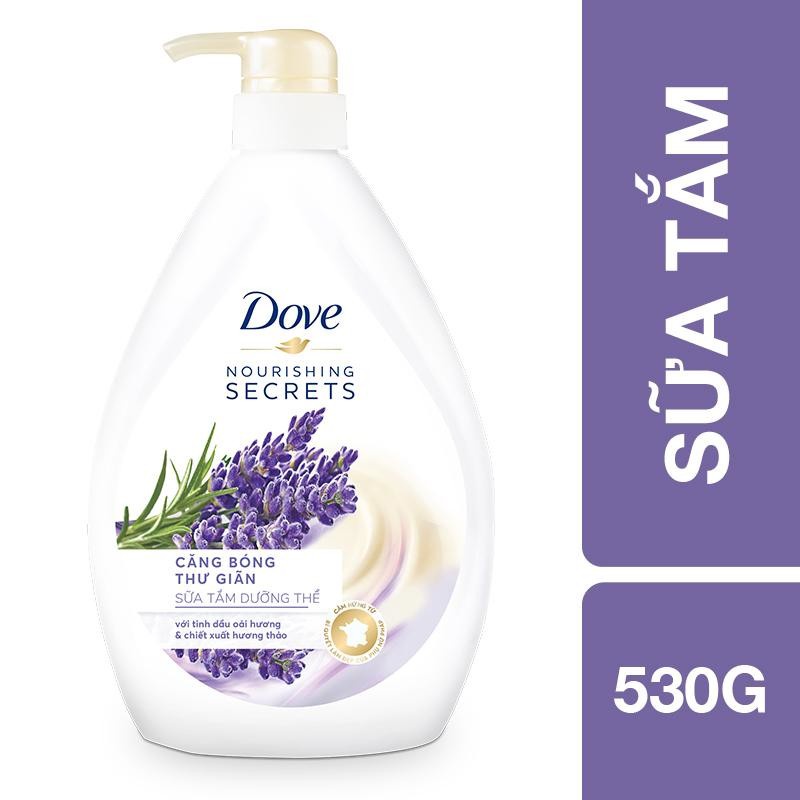 Sữa Tắm Dưỡng Thể Từ Thiên Nhiên Dove Căng Bóng Thư Giãn Với Chiết Xuất Lavender Và Hương Thảo 530g (Việt Nam)