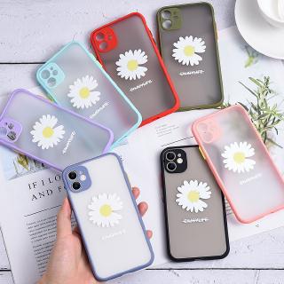Ốp điện thoại acrylic cứng trong suốt họa tiết hoa cúc chống sốc cho iPhone 11 X XS 6 6S 7 8 Plus SE