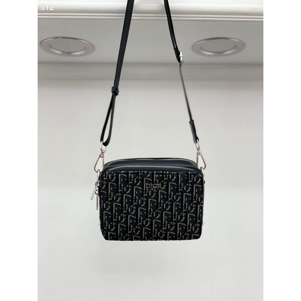 Túi đeo chéo hộp Dior monogram Mini Oblique Bag Size 18 x 13 x 7 Chất da trâu mềm fullbox tag mác túi vải