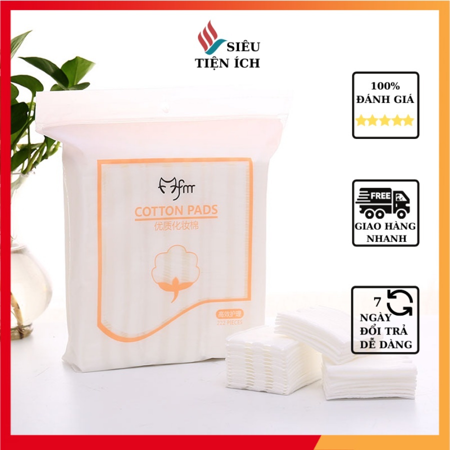 Bông tẩy trang 222 miếng 3 lớp cotton Pads  mềm mịn