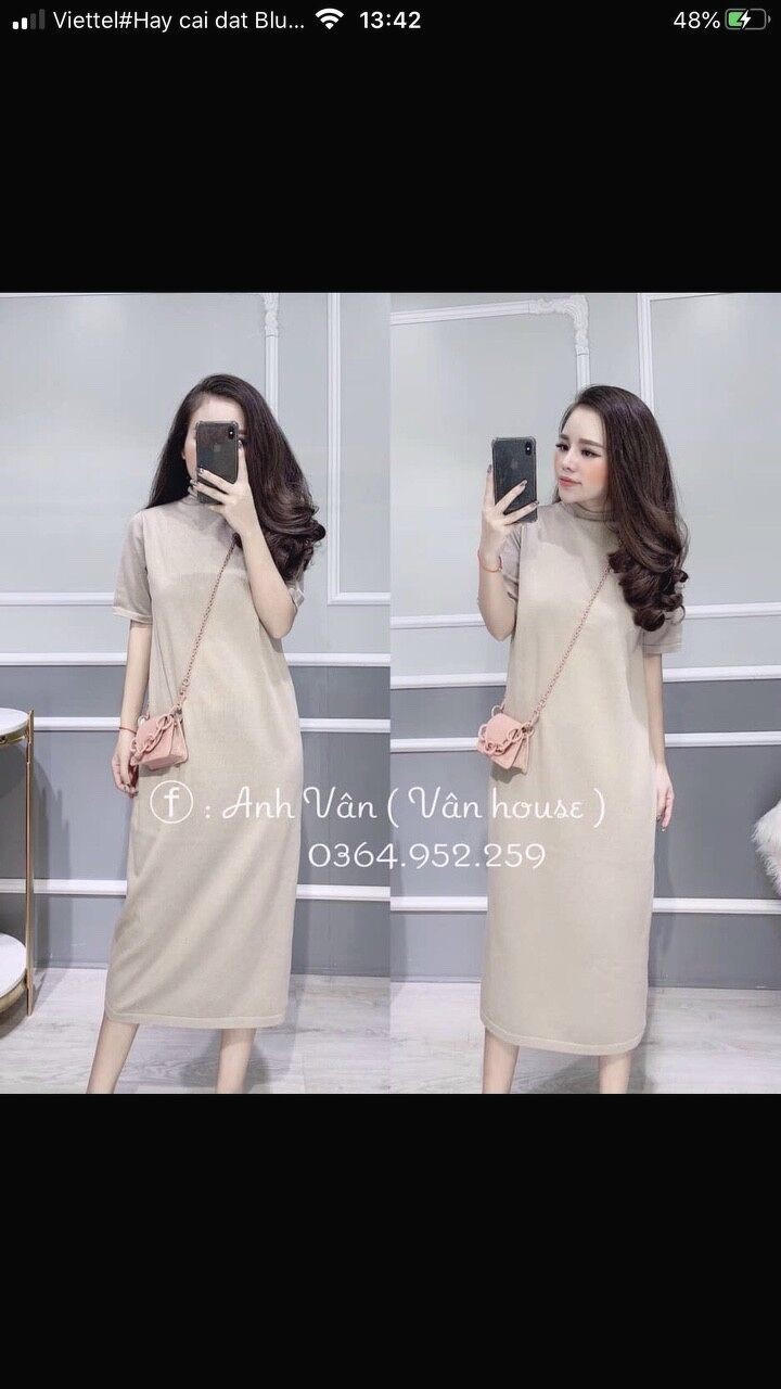 [Mã WAINCU20 hoàn 20% xu đơn 99k] Váy len cổ tròn dài quảng châu nhiều màu | BigBuy360 - bigbuy360.vn