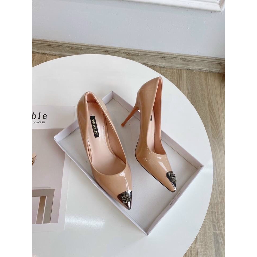 FREESHIP GIÀY CAO GÓT BÍT MŨI NẠM ĐÁ GÓT CAO 8P SANG CHẢNH ND1