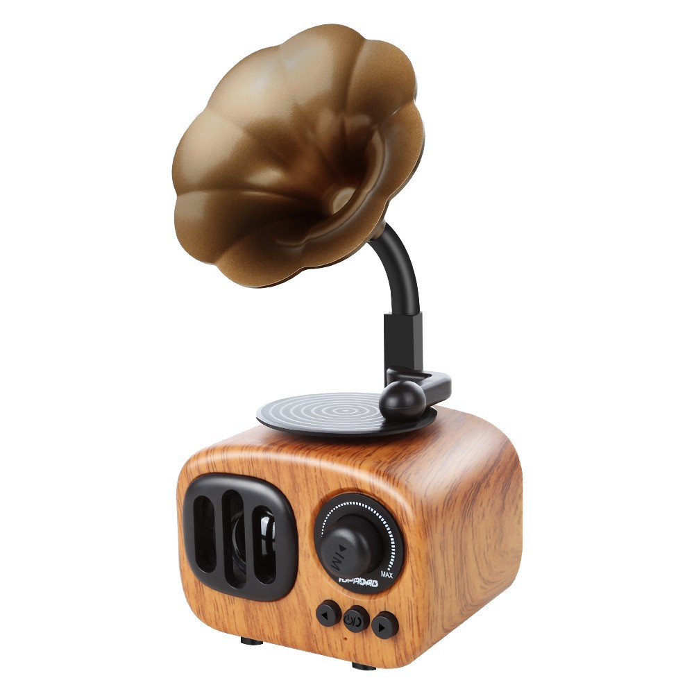 Loa Bluetooth gỗ mini phong cách retro