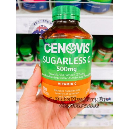 Viên nhai Vitamin C không đường Cenovis 500mg Sugarless 300 viên