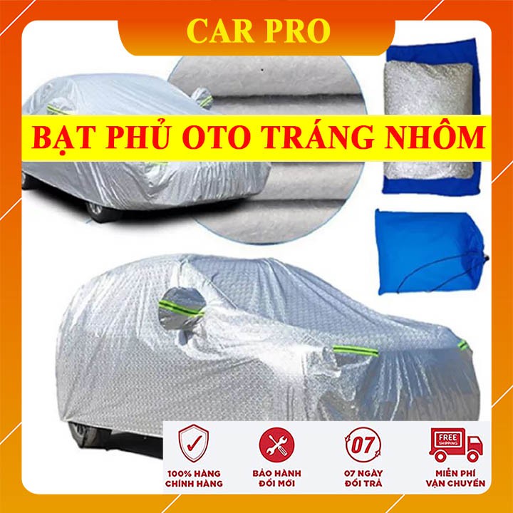 Bạt phủ ô tô, xe hơi, 3 lớp tráng nhôm cách nhiệt, chống nắng, chống xước