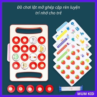 Đồ chơi trí tuệ cho trẻ em bộ xếp hình bàn cờ lật mở ghép cặp rèn luyện trí nhớ cho bé gái, trai 2 3 4 5 6 tuổi MUMKID
