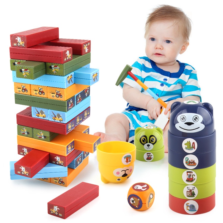 ZHANQI TOYS Set đồ chơi xếp hình cân bằng Zhan Qi Toys bằng gỗ dành cho trẻ em DIY