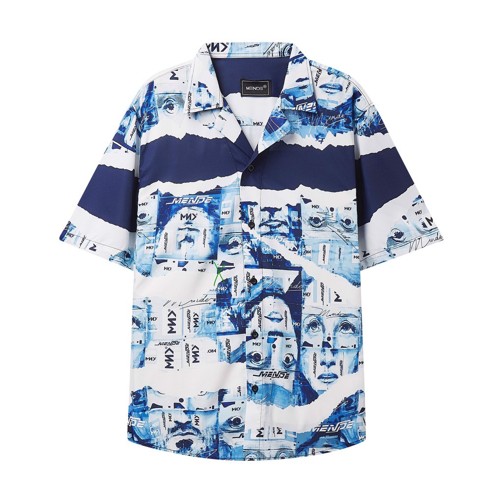 Sơ mi Họa Tiết MENDE CASSETTE Tay Ngắn Cổ Vest Thời Trang Unisex Vải Lụa Chéo | BigBuy360 - bigbuy360.vn