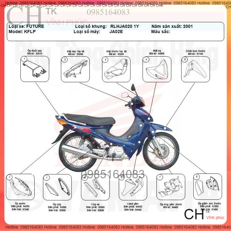 dàn áo xe máy future 1 hàng honda chính hãng -zin
