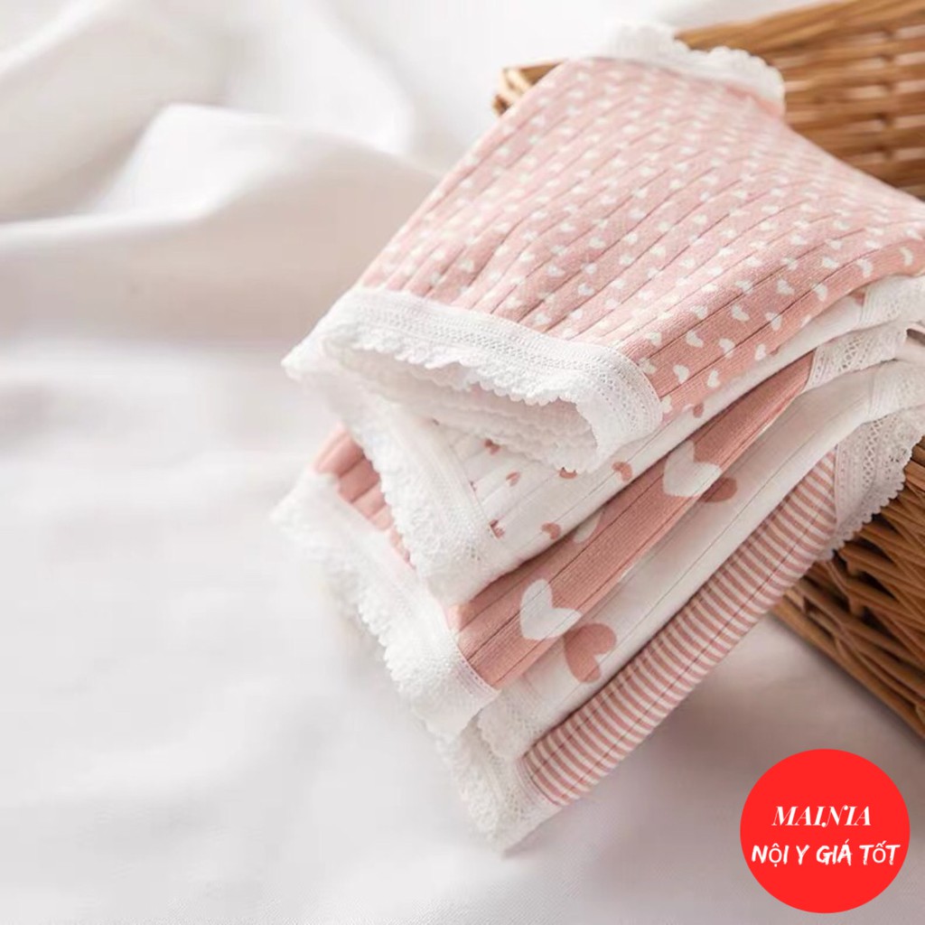 [Có Size M] Quần Lót Nữ Cotton 5 Kiểu Hoạ Tiết Trái Tim Dễ Thương Cao Cấp Loại 1 Mainia Shop