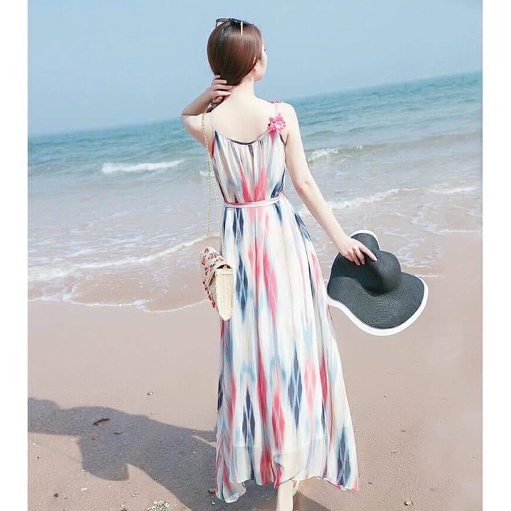 ĐẦM MAXI DẠO BIỂN IN 3D full size S/M/L