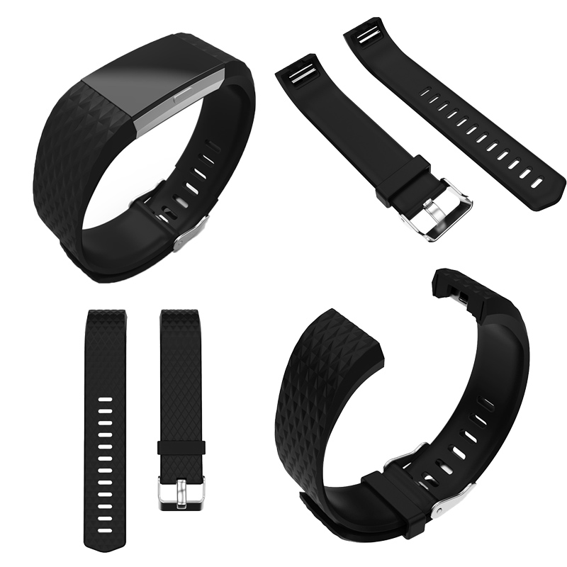 Dây Đeo Silicon Mềm 3d Cho Đồng Hồ Thông Minh Fitbit Charge 2 Kèm 10 Màu