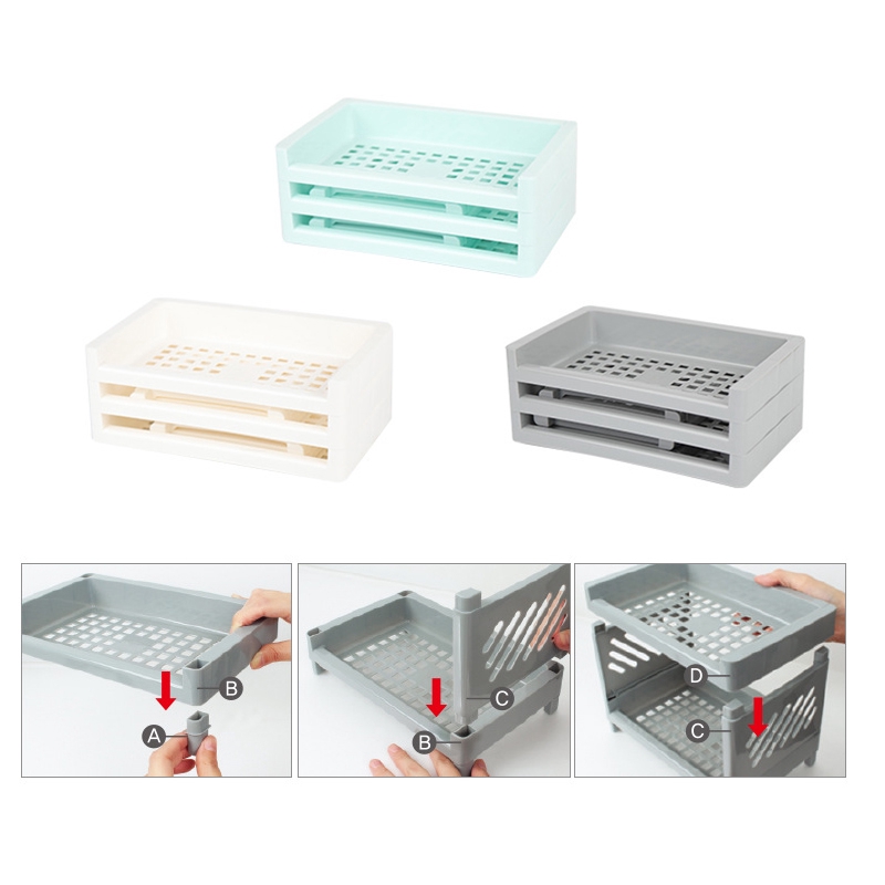 Kệ Đựng Đồ Dùng Nhiều Tầng Thiết Kế Đục Lỗ Đơn Giản Sắp Xếp Gọn Gàng Cho Nhà Bếp Nhà