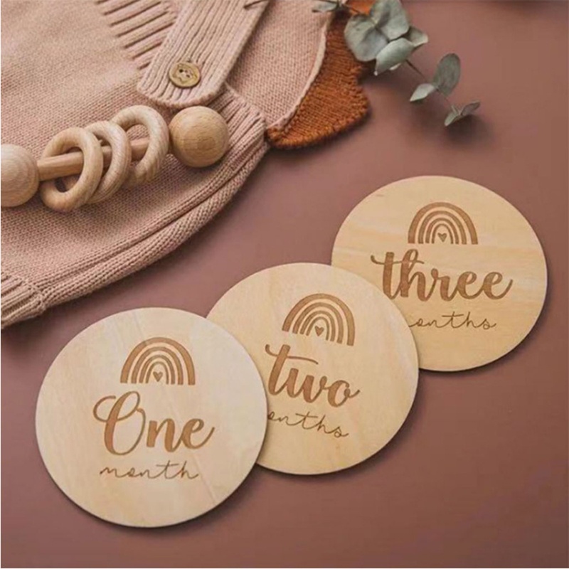 Set 14 Thẻ Gỗ Tròn Đánh Dấu Ghi Chú Treo Cửa Ra Vào / Móc Treo Đồ Tiện Dụng
