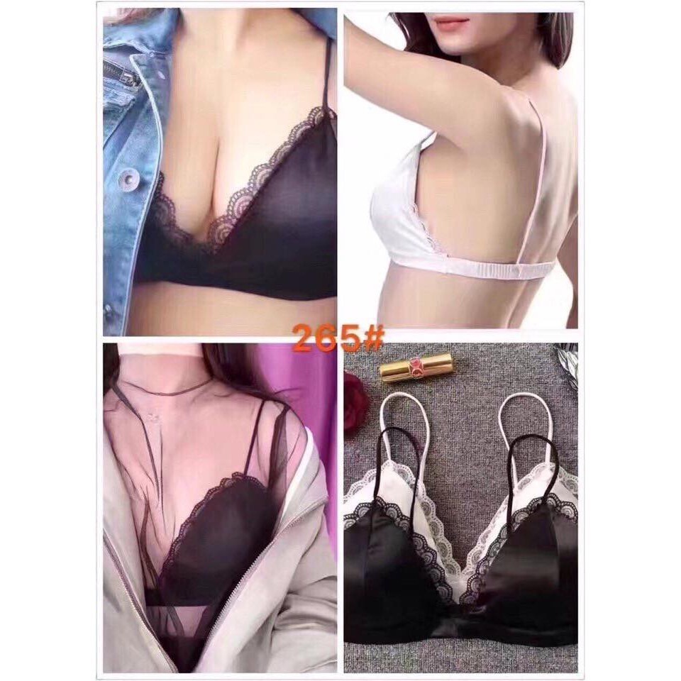 Áo Bra Lụa, Satin Phối Viền Ren Siêu Đẹp 265