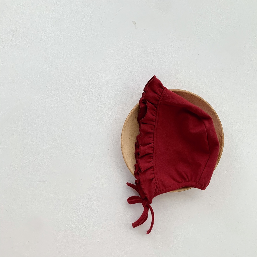 Bộ áo liền quần tay dài màu sắc đơn giản + mũ cho bé gái sơ sinh