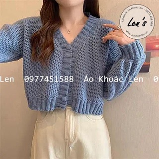 ÁO KHOÁC LEN CROPTOP NÚT BỌC