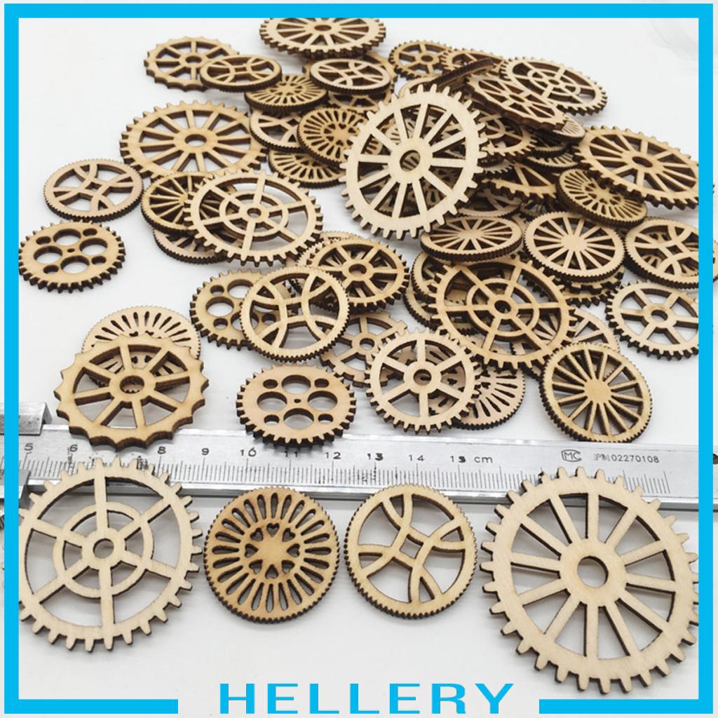 Set 50 Bánh Răng Gỗ Trơn Chưa Hoàn Thiện Dùng Làm Đồ Thủ Công DIY