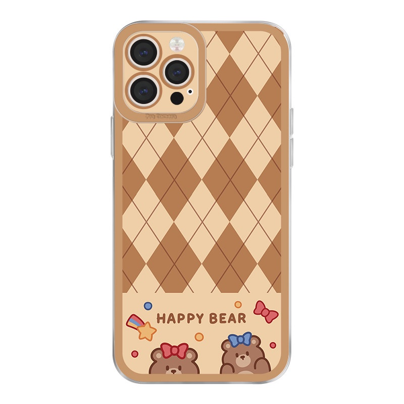 Ốp điện thoại họa tiết kẻ ô hoạt hình đáng yêu cho IPHONE 13 12 11 PRO MAX XS XR XS MAX SE 2020 6 7 8 PLUS MINI | BigBuy360 - bigbuy360.vn