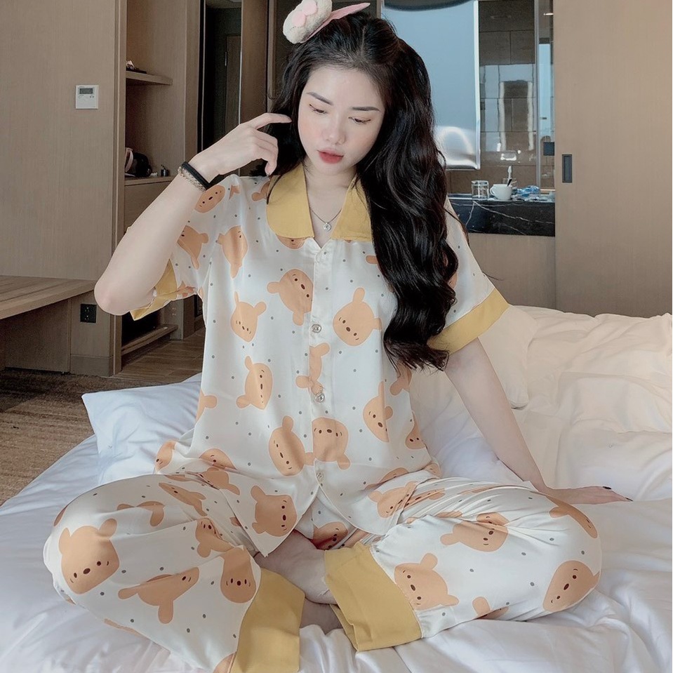 Bộ ngủ Nữ Pijama Cộc Tay Quần Dài Cotton thun, Đồ bộ Nữ Hoạ Tiết Cute Mặc thoải mái dễ chịu Yame Store