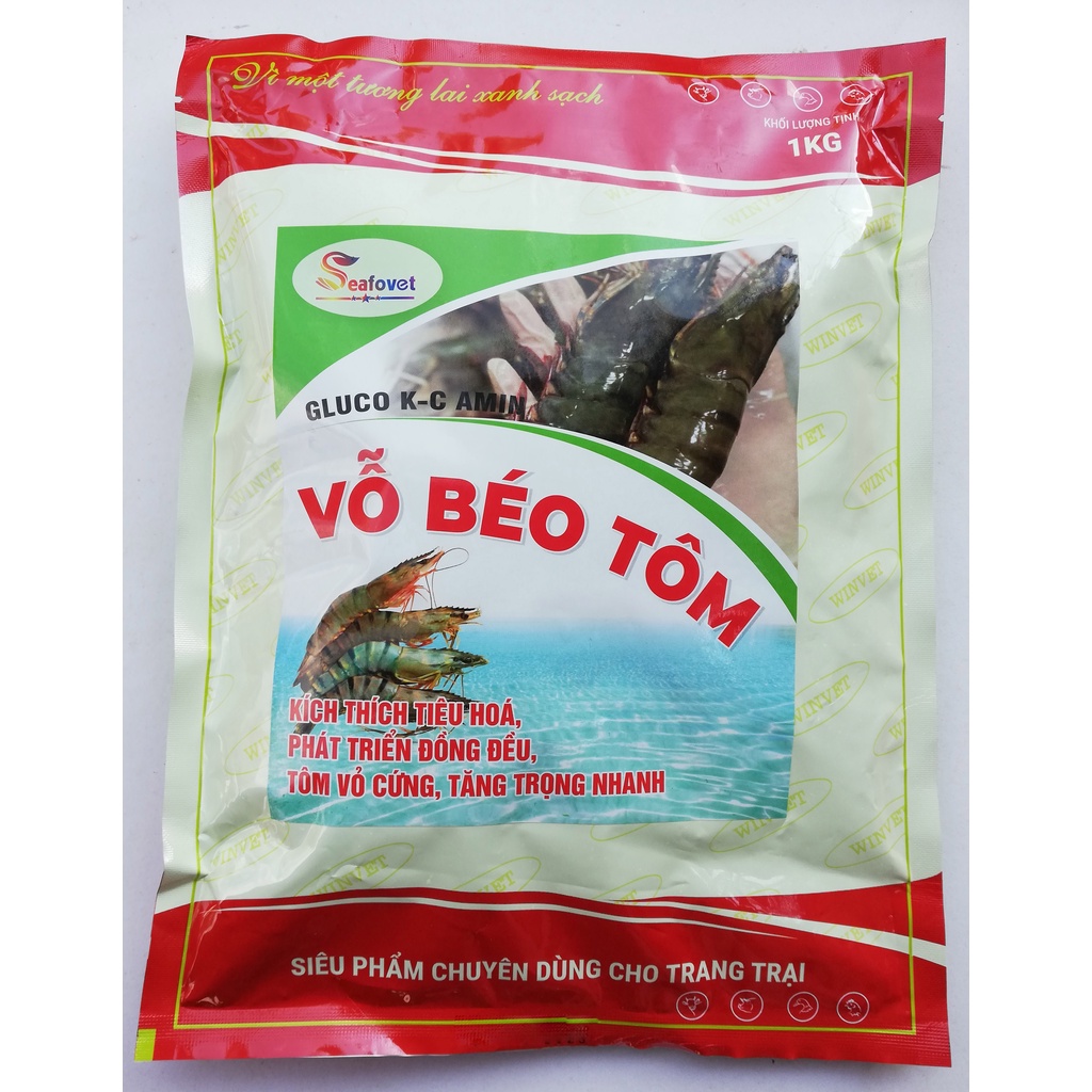 1kg VỖ BÉO TÔM tăng cường tiêu hóa, phát triển đồng đều, tôm vỏ cứng, tăng trọng nhanh