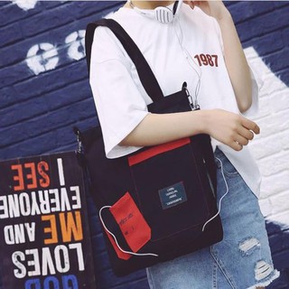 tote phối 2 túi ngoài