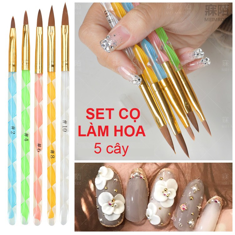 Set Cọ Làm Hoa 5 Cây Chuyên Nghiệp