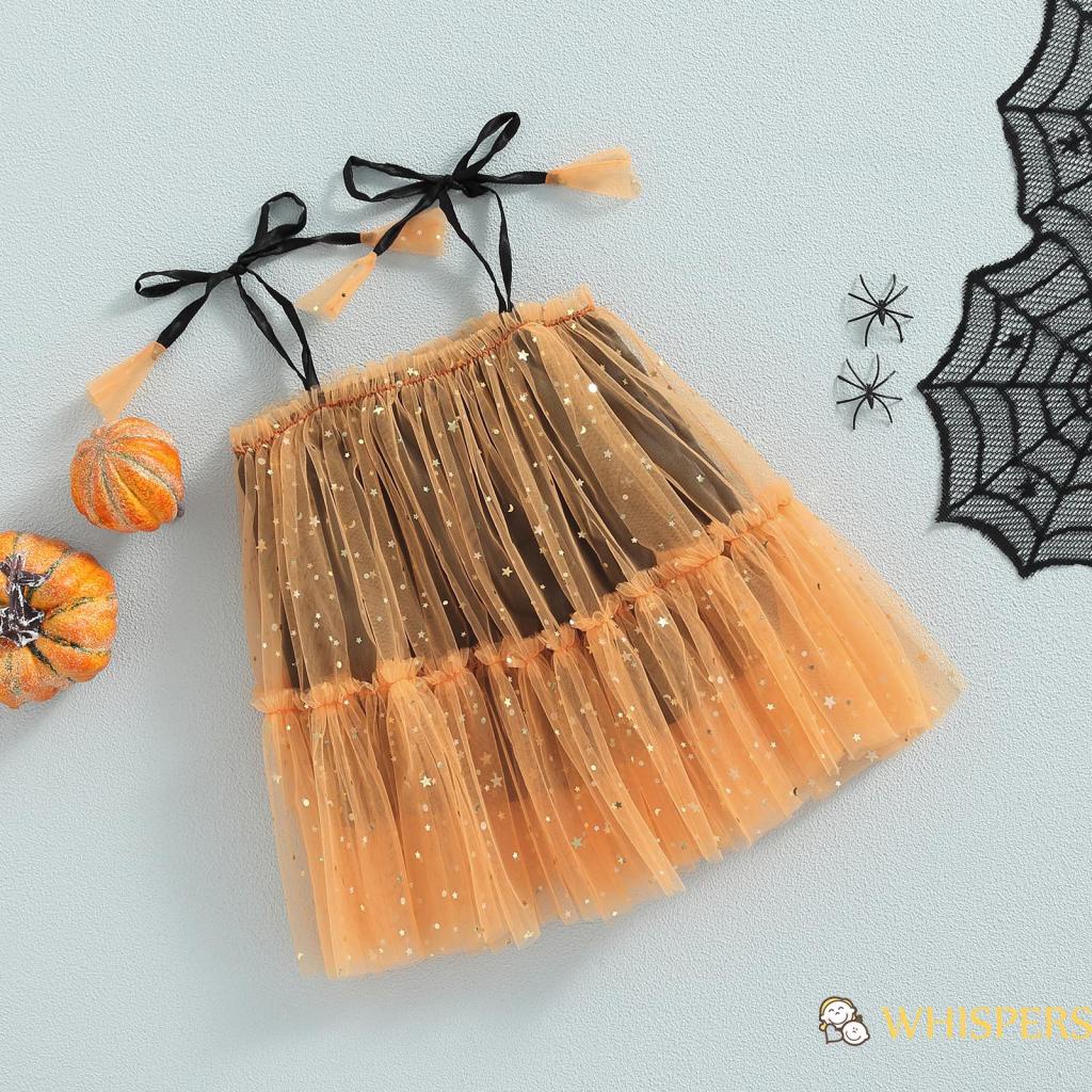 Whispers-đầm Xòe Vải Tuyn Màu Trơn / Ngôi Sao Lấp Lánh Trang Trí Lễ Hội Halloween Cho Bé Gái