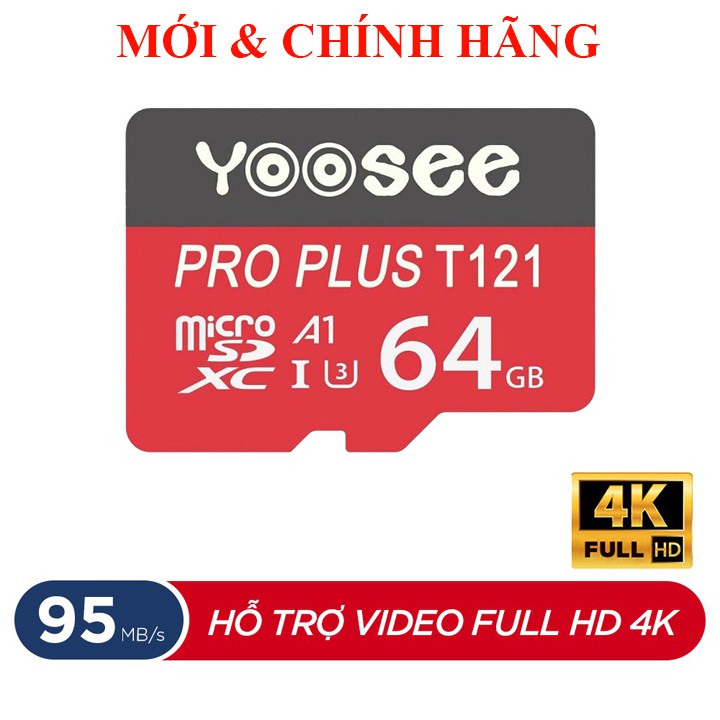 Thẻ Nhớ Yoosee Pro Plus 32GB 64GB A1 U3 4K R95MB/s W45MB/s - Bảo Hành 1 Năm