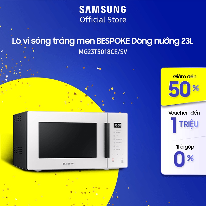 Lò vi sóng tráng men BESPOKE Dòng nướng 23L (MG23T5018CE/SV)