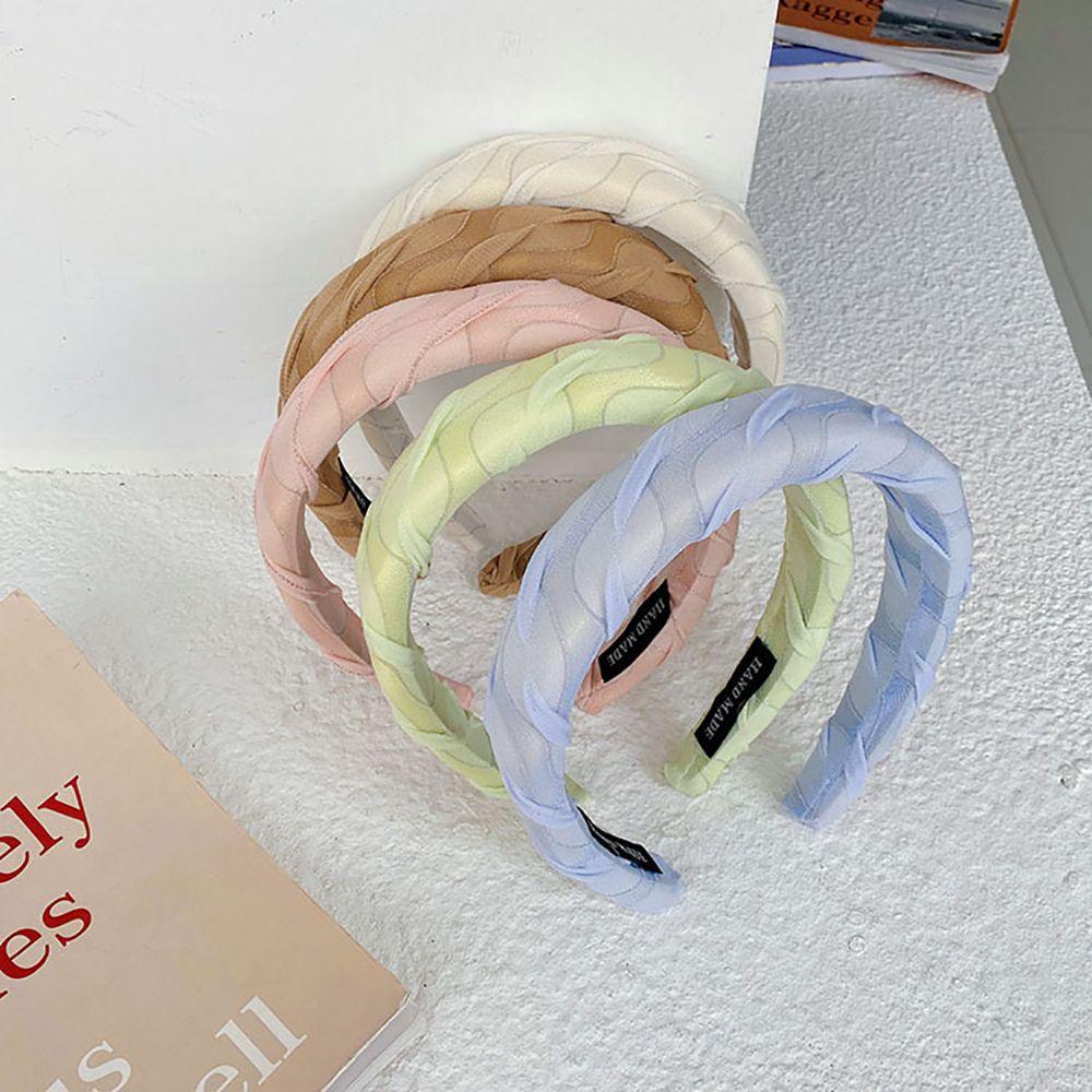 Băng Đô Cài Tóc Bản Rộng Kẻ Sọc Gợn Sóng Thời Trang Cho Nữ