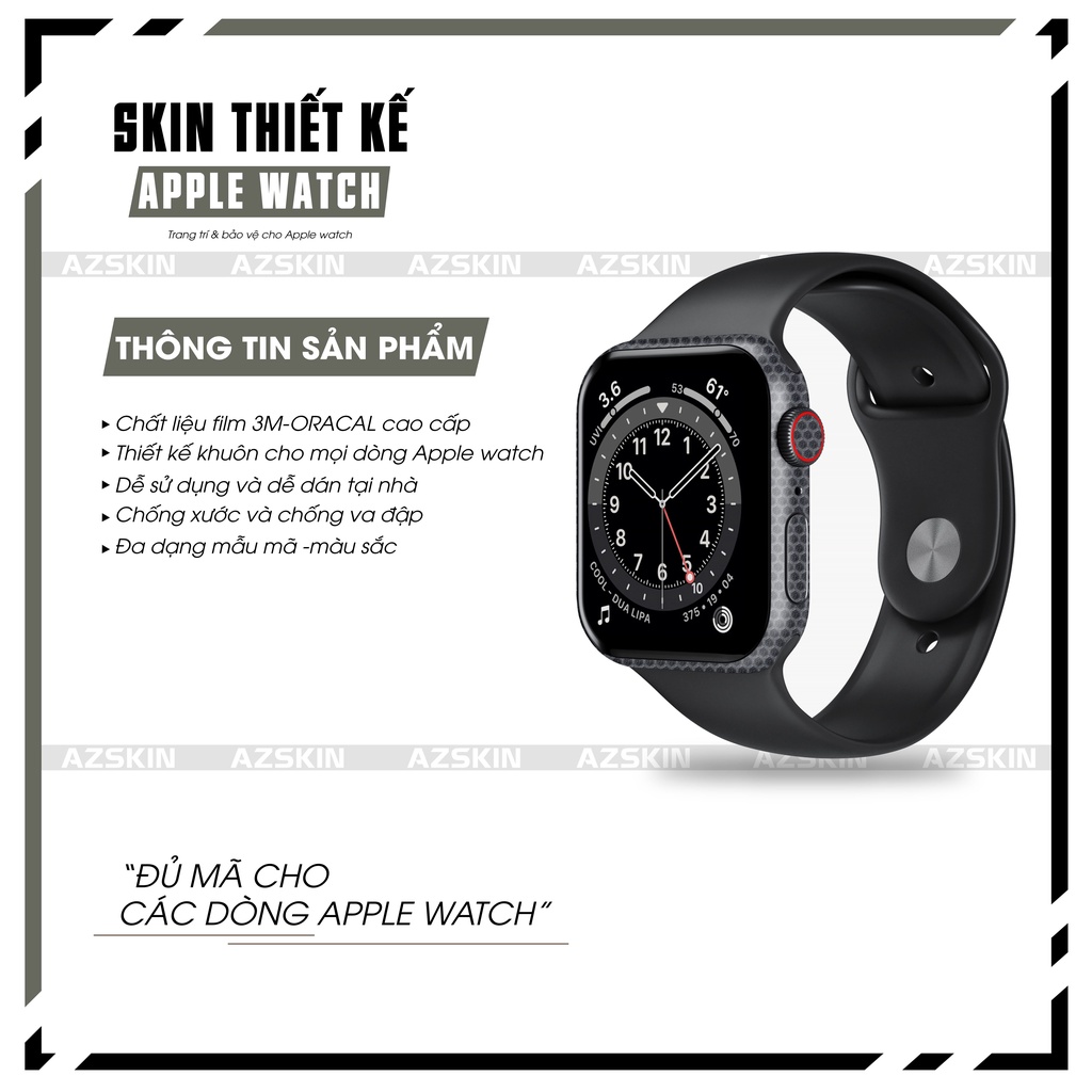 Miếng Dán Skin Apple Watch Camo Black |SK_AWMATRIX01| Chất Liệu Film 3M Nhập Khẩu, Tạo Khuôn Cắt CNC, Dễ Dán Tại Nhà