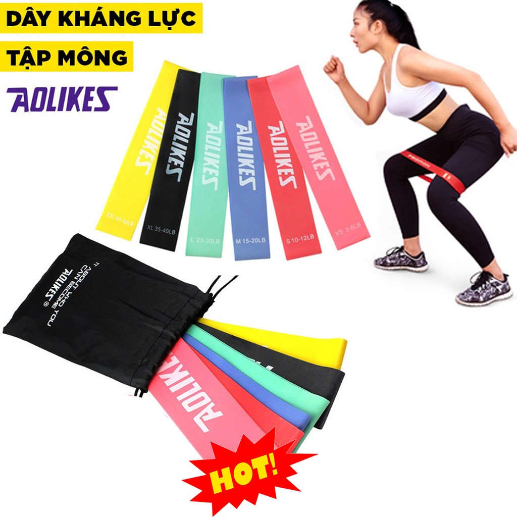 Dây kháng lực tập gym miniband Aolikes - Dây cao su thun đàn hồi tập mông chân đùi cho nữ