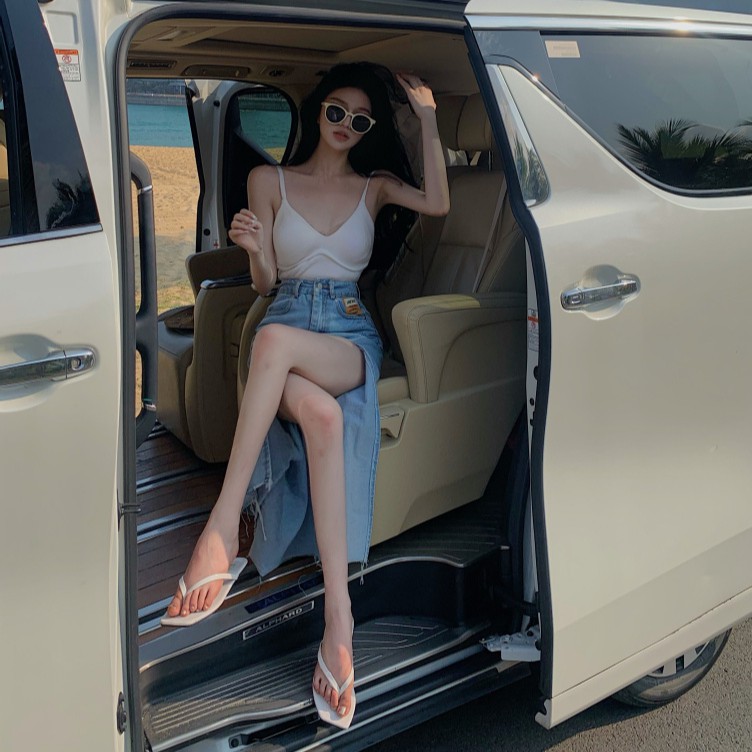 chân váy jean Nữ Lưng Cao Dáng Chữ A Thời Trang | BigBuy360 - bigbuy360.vn