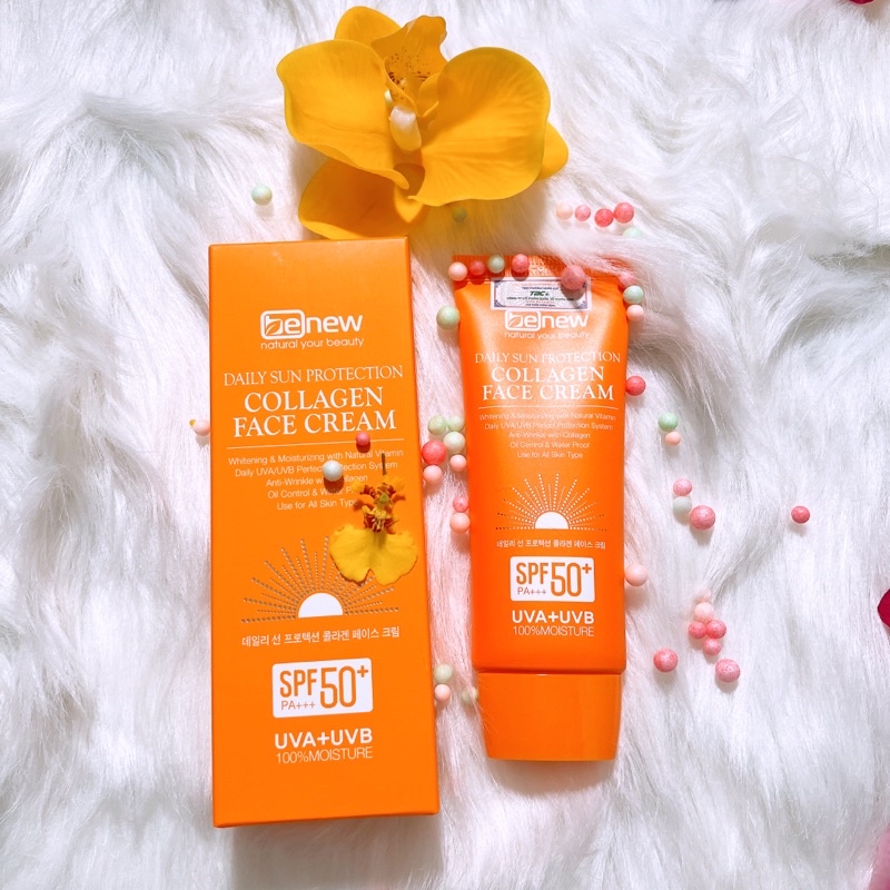 Bộ 2 hộp kem chống nắng trắng da, xóa xạm nám Benew Collagen Face Cream Benew Hàn quốc 70ml/hộp-HÀNG CHÍNH HÃNG