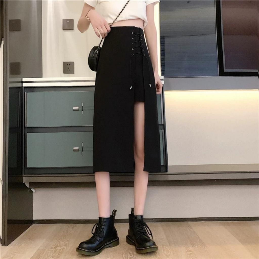 Chân Váy Dài Xẻ Tà Phối Dây Cột Kiểu Dáng Cá Tính Siều Ngầu | BigBuy360 - bigbuy360.vn