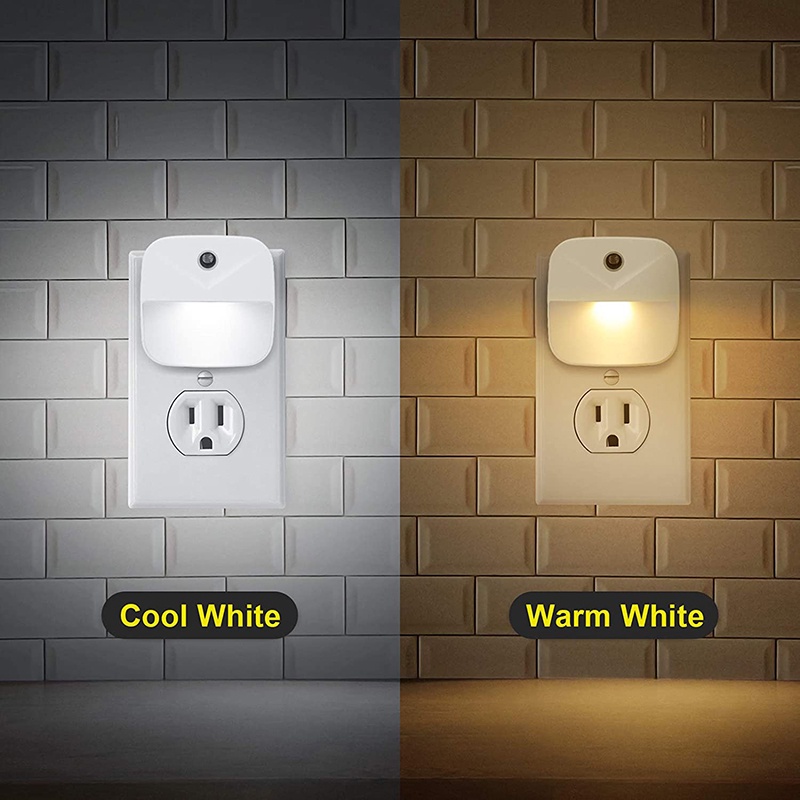 Đèn Ngủ 2 Màu Bóng LED Mềm Bảo Vệ Mắt Đầu Giường Nhỏ/Hành Lang Hình Vuông Đơn Giản Kèm Phích Cắm