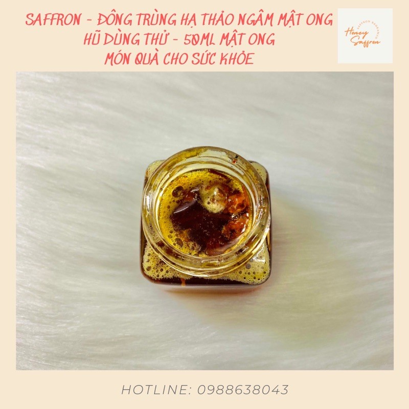 Saffron đông trùng hạ thảo ngâm mật ong - mẫu dùng thử 7 ngày - hũ 50ml - Saffron Tây Á nhập khẩu chính hãng từ Iran