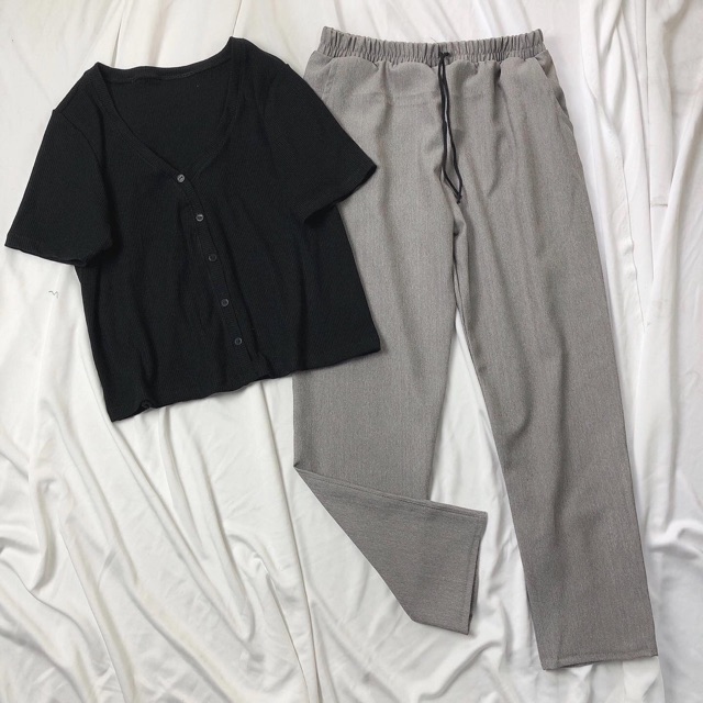 < SALE > Quần baggy vải