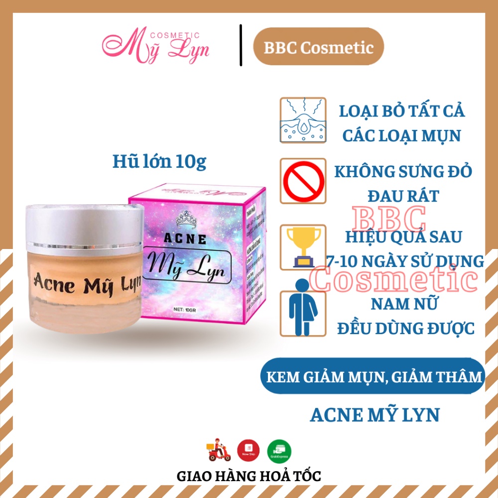 Kem Mụn Acne Mỹ Lyn Hũ Lớn 10g giúp giảm mụn, ngừa thâm hiệu quả sau 7-10 ngày sử dụng