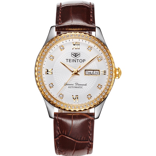 Đồng hồ nam chính hãng Teintop T8629-11 Kính sapphire ,chống xước,Chống nước,dây da máy cơ(Automatic),Bảo Hành 12 Tháng
