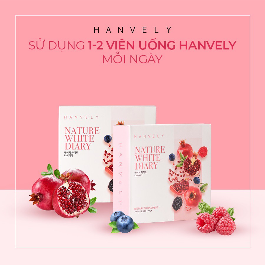 Viên Uống Hỗ Trợ Trắng Da Cải Thiện Nám Hanvely Nature White Diary - 30 Viên | BigBuy360 - bigbuy360.vn