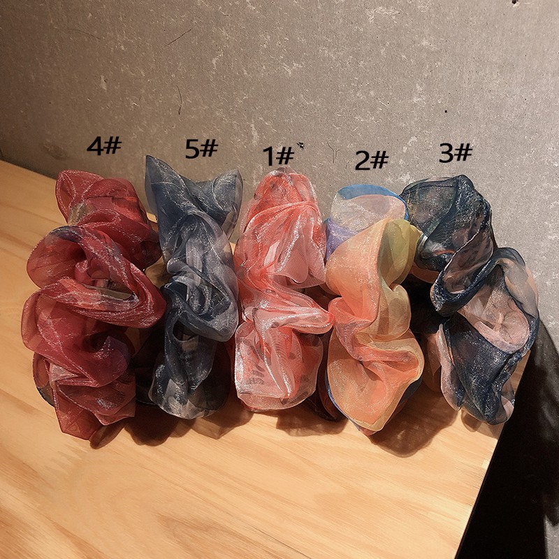 INS Scrunchies Dây buộc tóc hoa