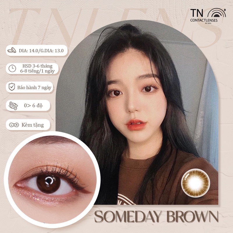 SOMEDAY CHOCO 14.0 - Kính áp tròng Hàn Quốc chính hãng - Màu nâu tự nhiên không giãn độ cận 0>6