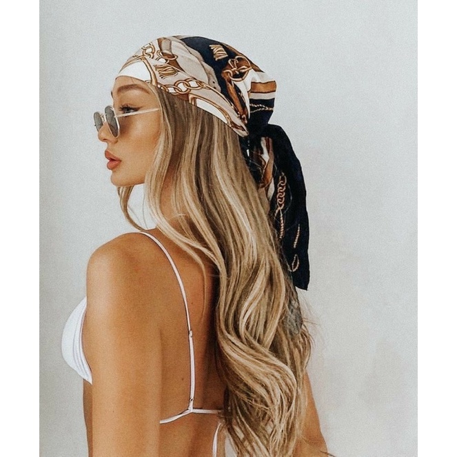 Khăn bandana choàng cổ thanh lịch turban cột áo yếm size 90cm - Maben