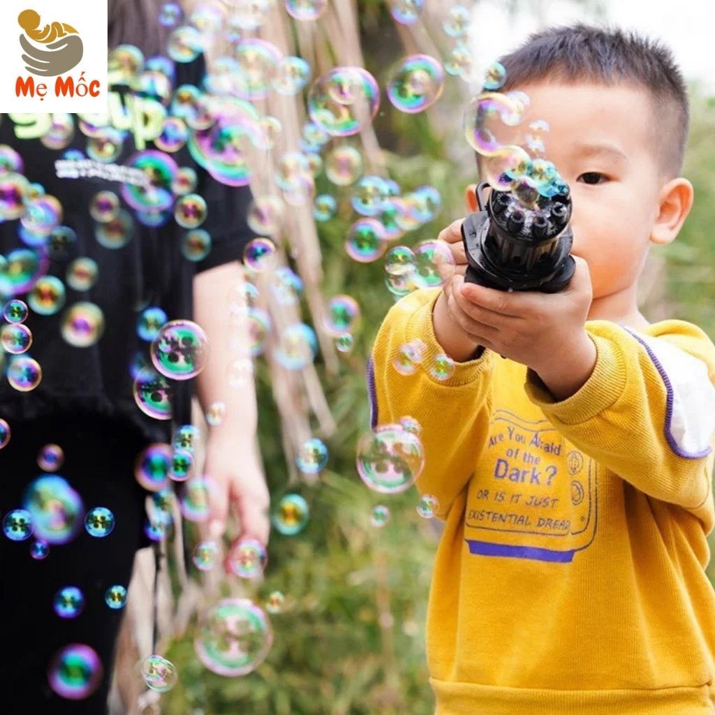 Súng Phun Bong Bóng Với 8 Lòng Siêu Mạnh Cho Bé Vui Chơi Giải Trí,Tư Duy Sáng Tạo  - Shop Mẹ Mốc ,SPB