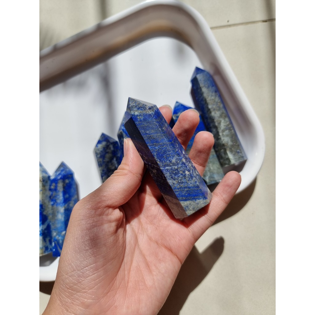 Trụ đá Lapis Lazuli (ngọc lưu ly) dùng thanh tẩy Tarot, Reiki, thiền định, phong thủy